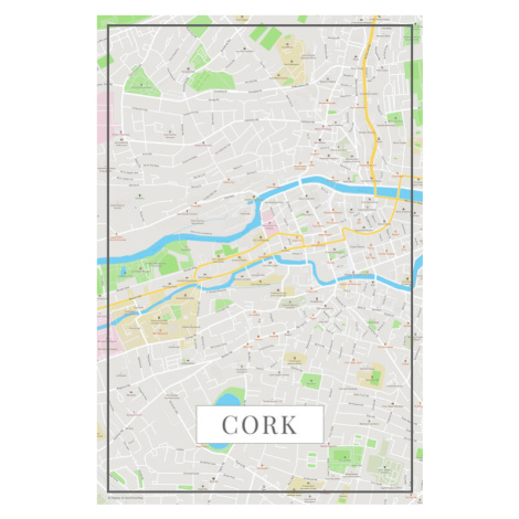 Mapa Cork color, 26.7 × 40 cm