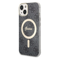 Pouzdro Guess 4G IML MagSafe zadní kryt pro Apple iPhone 14 Black