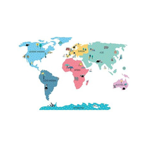Kopko samolepky na zeď mapa světa - eco