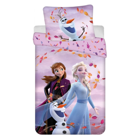 Jerry Fabrics FROZEN LEDOVÉ KRÁLOVSTVÍ FROZEN LEDOVÉ 2 SKY, fialové, bavlna hladká, 140x200cm + 