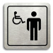 Accept Piktogram "WC muži, invalidé" (80 × 80 mm) (stříbrná tabulka - černý tisk)