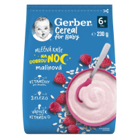 GERBER Cereal mléčná kaše malinová na dobrou noc 6m+ 230 g