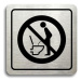Accept Piktogram "zákaz močení ve stoje" (80 × 80 mm) (stříbrná tabulka - černý tisk)