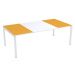 Paperflow Konferenční stůl easyDesk®, v x š x h 750 x 2200 x 1140 mm, bílá/oranžová