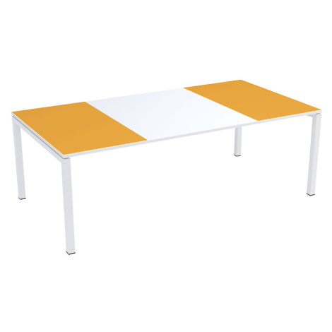 Paperflow Konferenční stůl easyDesk®, v x š x h 750 x 2200 x 1140 mm, bílá/oranžová