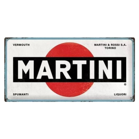 Plechová cedule Martini Logo White, (50 x 25 cm) POSTERSHOP