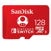 SanDisk MicroSDXC karta 128GB for Nintendo Switch (R:100/W:90 MB/s, UHS-I, V30, U3, C10, A1) lic