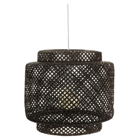Atmosphera - Lustr na lanku LIBY 1xE27/40W/230V bambus/černá 167670B