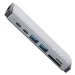 7-portový hliníkový USB-C FIXED HUB Mac pro MacBooky, šedá