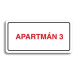 Accept Piktogram "APARTMÁN 3" (160 × 80 mm) (bílá tabulka - barevný tisk)