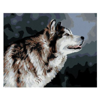 Vyhlížející husky, 80×100 cm, vypnuté plátno na rám