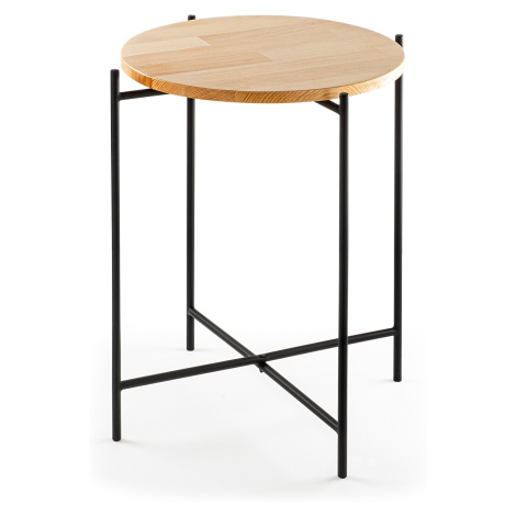 Kalune Design Odkládací stolek Shb-004 z masivu černý/dub přírodní