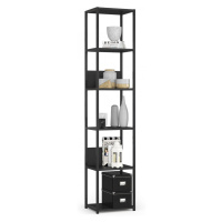 Ak furniture Knihovna Loft s kovovým rámem 40 cm černá