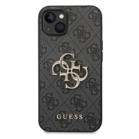 Guess PU 4G Metal Logo Zadní Kryt pro iPhone 14 Grey