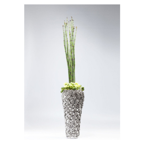 KARE Design Stříbrná kameninová váza Rose Multi Chrome Big 45cm
