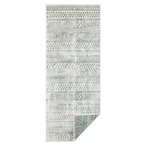 Zeleno-krémový venkovní koberec NORTHRUGS Biri, 80 x 350 cm