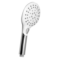 Ruční sprcha s tlačítkem, 6 režimů sprchování, průměr 120 mm, ABS/chrom, bílá 1204-20