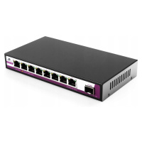 Switch 8 portů rychlý 2,5G 1 optický port Sfp Spacetronik SP-SGT108S