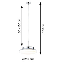 Paulmann Paulmann Luena LED závěsné světlo IP44 chrom Ø25cm