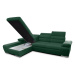 Rohová sedačka rozkládací Korfu levý roh tmavě zelená