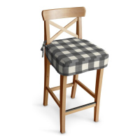 Dekoria Sedák na židli IKEA Ingolf - barová, šedá kostka velká, barová židle Ingolf, Quadro, 136