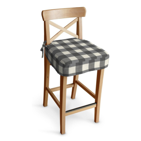 Dekoria Sedák na židli IKEA Ingolf - barová, šedá kostka velká, barová židle Ingolf, Quadro, 136