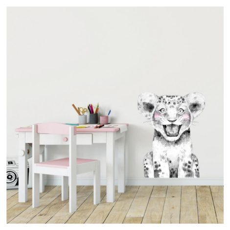 Samolepky na zeď dětské - Velký leopard v černobílé barvě INSPIO