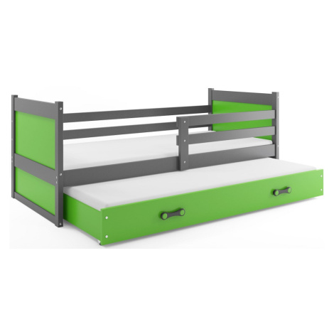 BMS Dětská postel s přistýlkou RICO 2 | šedá 80 x 190 cm Barva: Zelená