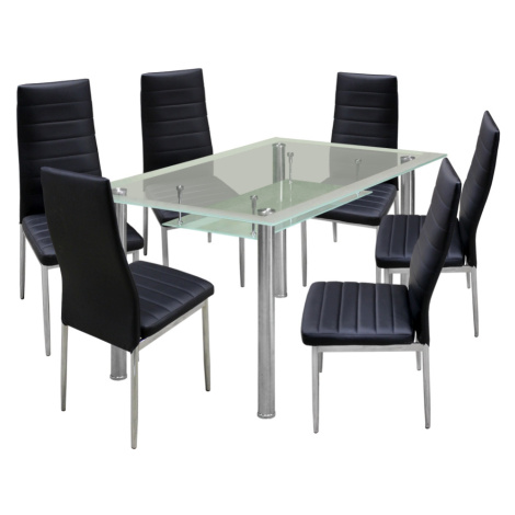Jídelní stůl PATKAI + 6 židlí SNAEFELL černá Idea