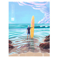 Ilustrace Surf Cornwall, Mark Harrison, 30 × 40 cm