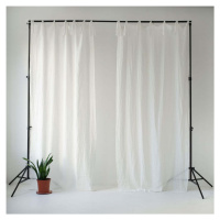 Bílý lněný lehký závěs s poutky Linen Tales Daytime, 275 x 130 cm