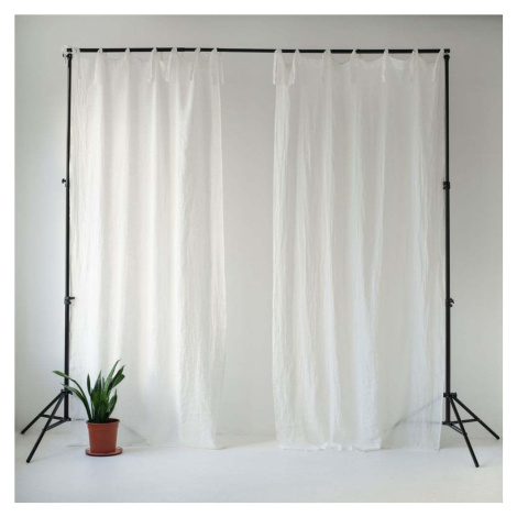 Bílý lněný lehký závěs s poutky Linen Tales Daytime, 275 x 130 cm