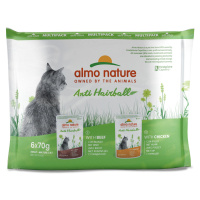 Almo Nature Holistic Anti Hairball Multipack s hovězím a kuřecím masem 6× 70 g