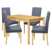 Idea Jídelní stůl 8848 lak + 4 židle PRIMA 3038 šedá/světlé nohy