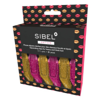 Sibel Gator Clips - kolíčky do vlasů "krokodílky" Glossy Lips Edice - růžovo-žluté třp