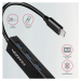 AXAGON HMC-GL3A, USB 3.2 Gen 1 hub, porty 3x USB-A + Gigabit Ethernet, kovový, kabel USB-C 20cm