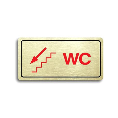 Accept Piktogram "WC VLEVO DOLŮ" (160 × 80 mm) (zlatá tabulka - barevný tisk)