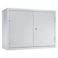 eurokraft basic Dílenská závěsná skříň, v x š x h 600 x 800 x 320 mm, plné plechové dveře, se 2 