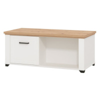 Konferenční stolek Azur (2x dvířka, bílá, dub artisan)