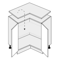 ArtExt Kuchyňská skříňka spodní rohová, D12 / 90 Quantum Barva korpusu: Bílá