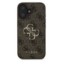 Guess PU 4G Metal Logo Zadní Kryt pro iPhone 16 Brown