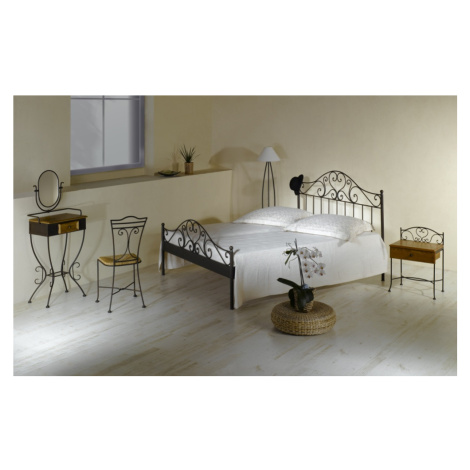 Kovová postel Malaga Rozměr: 160x200 cm, barva kovu: 2B zelená stříbrná pat.
