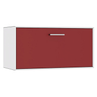 mauser Závěsný samostatný box, 1 výklopná barová dvířka, šířka 770 mm, čistá bílá / rubínová