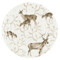 Dekoria Talíř Winter Meadow ⌀21cm deer family, 21 x 2 cm