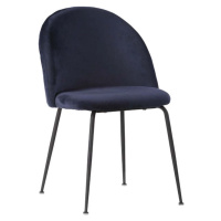 Sada 2 modrých jídelních židlí s černými nohami House Nordic Geneve