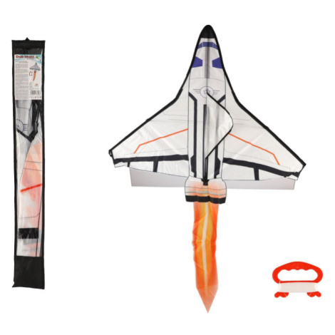 Drak létající raketoplán nylon 104x80cm v látkovém sáčku 11x82x2cm Teddies