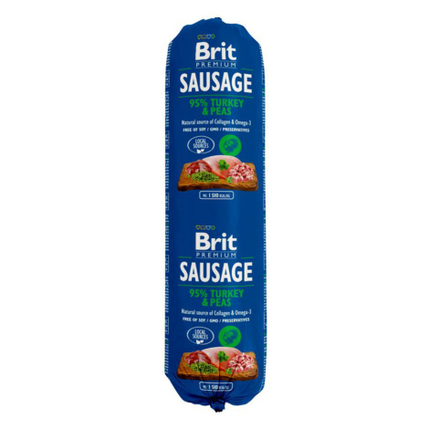 Brit Sausage 12 x 800 g - krůtí a hrášek