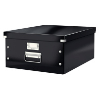 Černý kartonový úložný box s víkem 37x48x20 cm Click&Store – Leitz