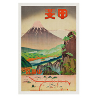 Obrazová reprodukce Fields of Colour (Retro Japanese Tourist Poster) - Travel Japan, 26.7 × 40 c