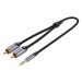 Vention 3.5mm Jack Male to 2-Male RCA Cinch Cable 2m Gray Aluminum Alloy Type